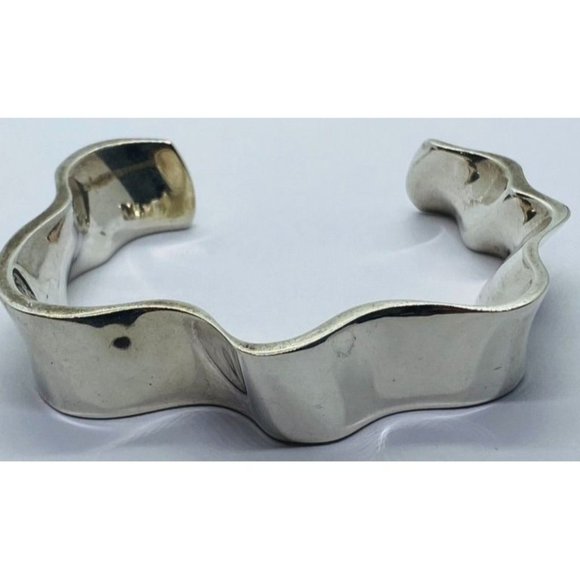 Tiffany & Co Frank Gehry Sterling Silver Equus Bangle Cuff Bracelet Pouch
